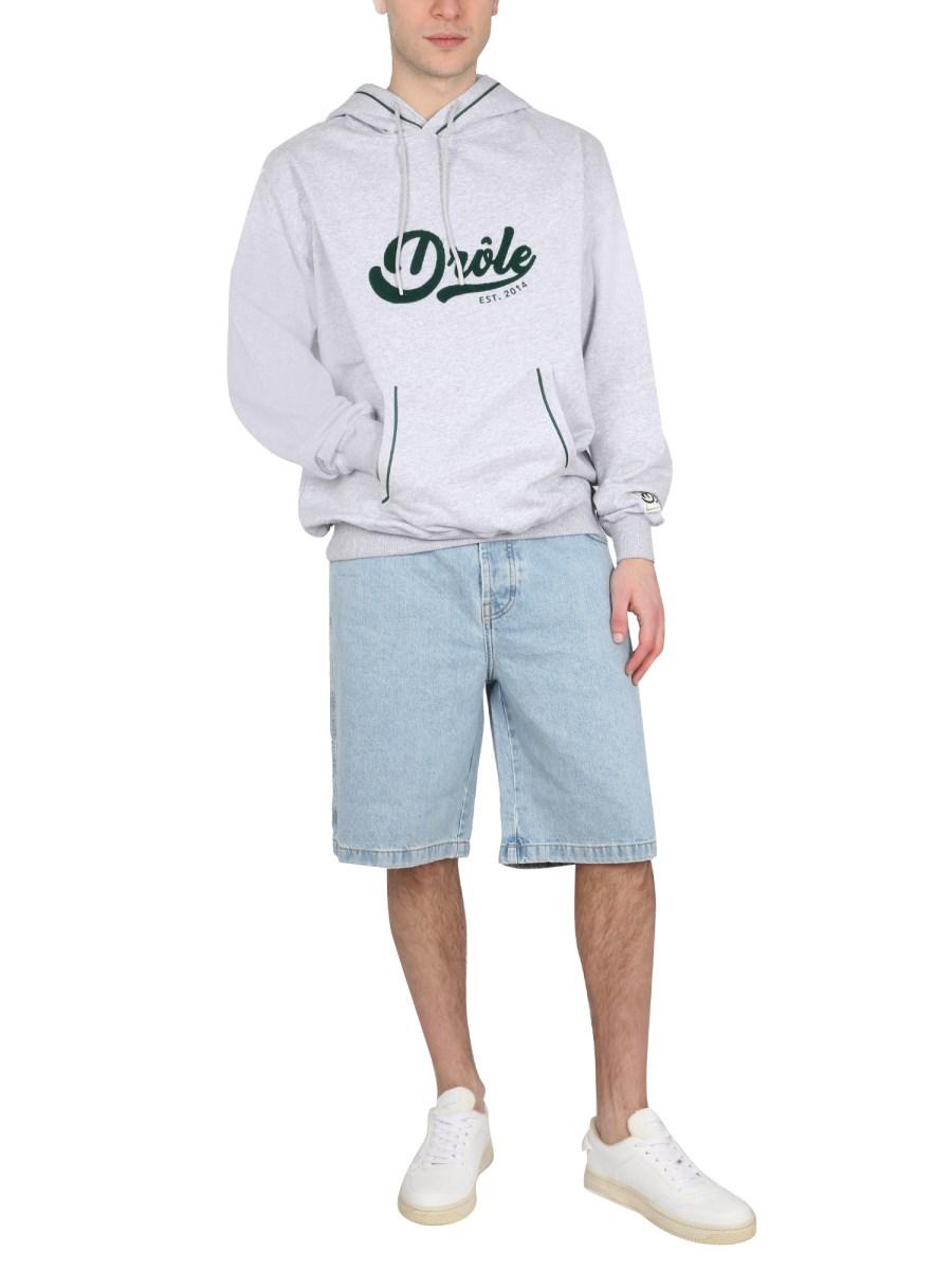 DRÔLE DE MONSIEUR FELPA IN COTONE CON CAPPUCCIO E LOGO