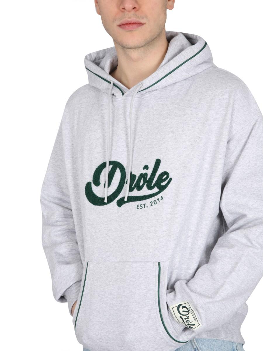 DRÔLE DE MONSIEUR FELPA IN COTONE CON CAPPUCCIO E LOGO