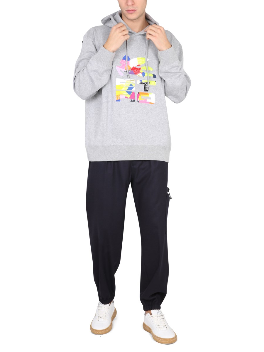 ETRO FELPA IN COTONE CON CAPPUCCIO E STAMPA LOGO PATCHWORK