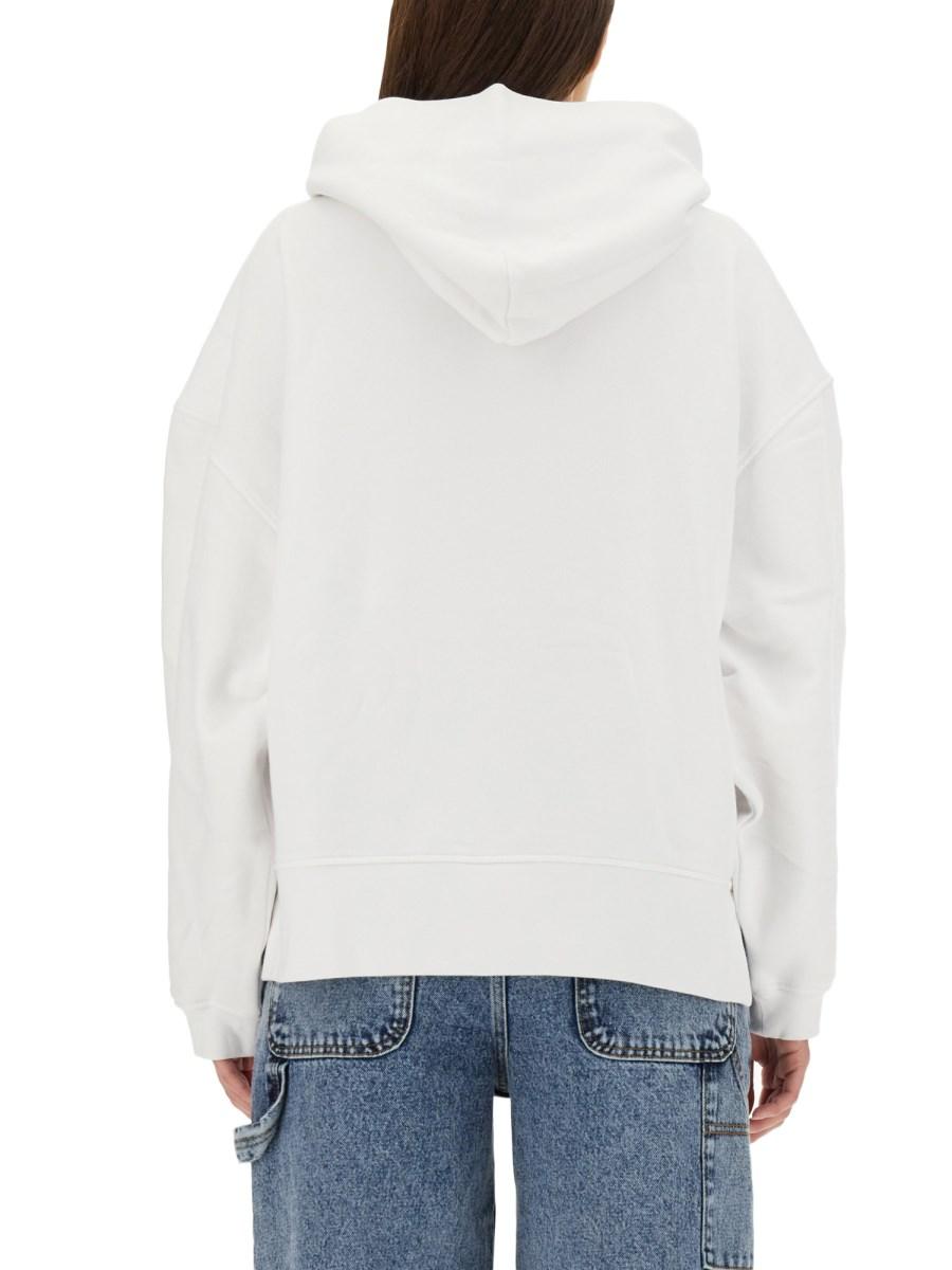 MOSCHINO JEANS FELPA IN COTONE CON CAPPUCCIO PEACE & LOVE
