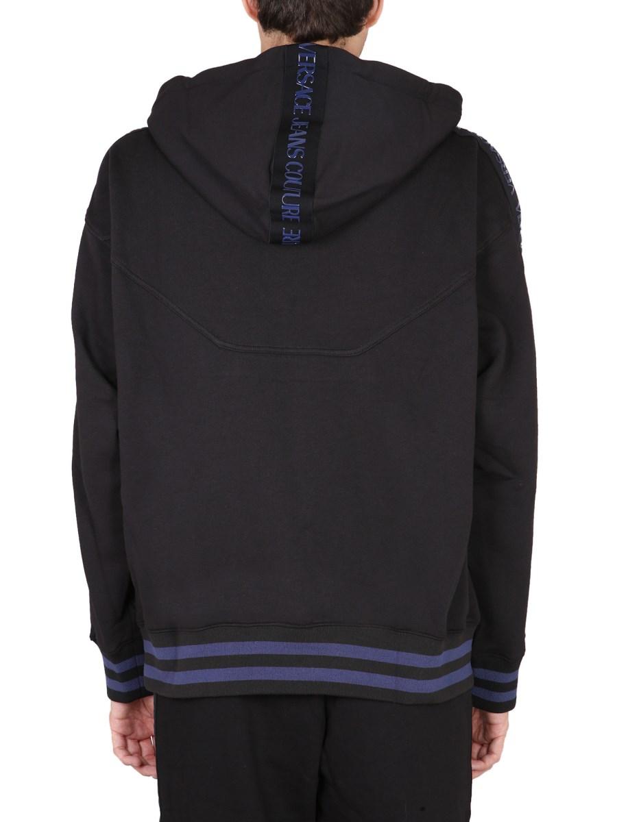 VERSACE JEANS COUTURE FELPA IN COTONE CON CAPPUCCIO