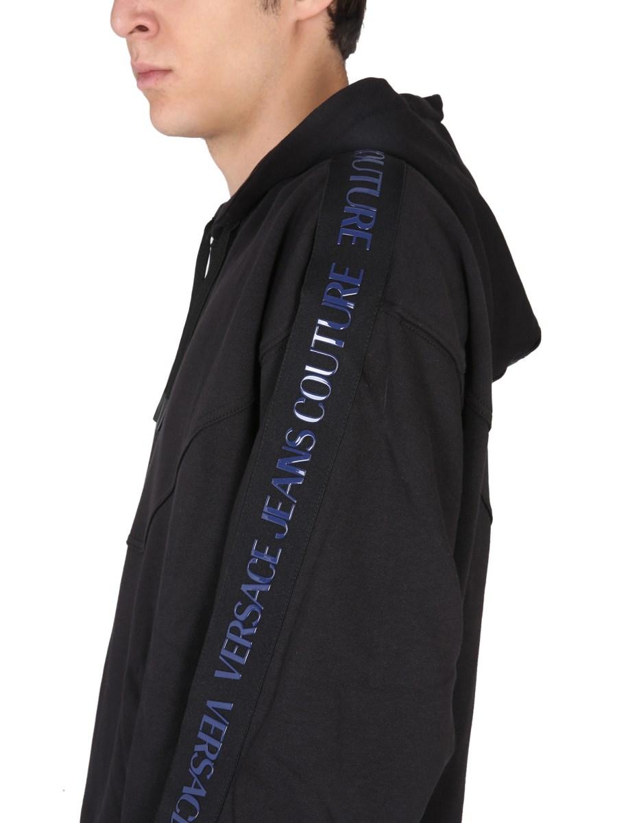 VERSACE JEANS COUTURE FELPA IN COTONE CON CAPPUCCIO