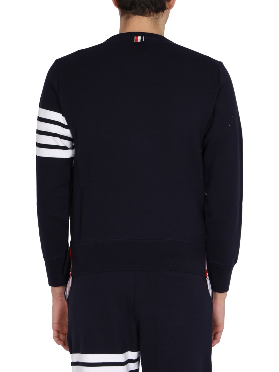 THOM BROWNE FELPA IN COTONE CON INTARSIO 4BAR STRIPE