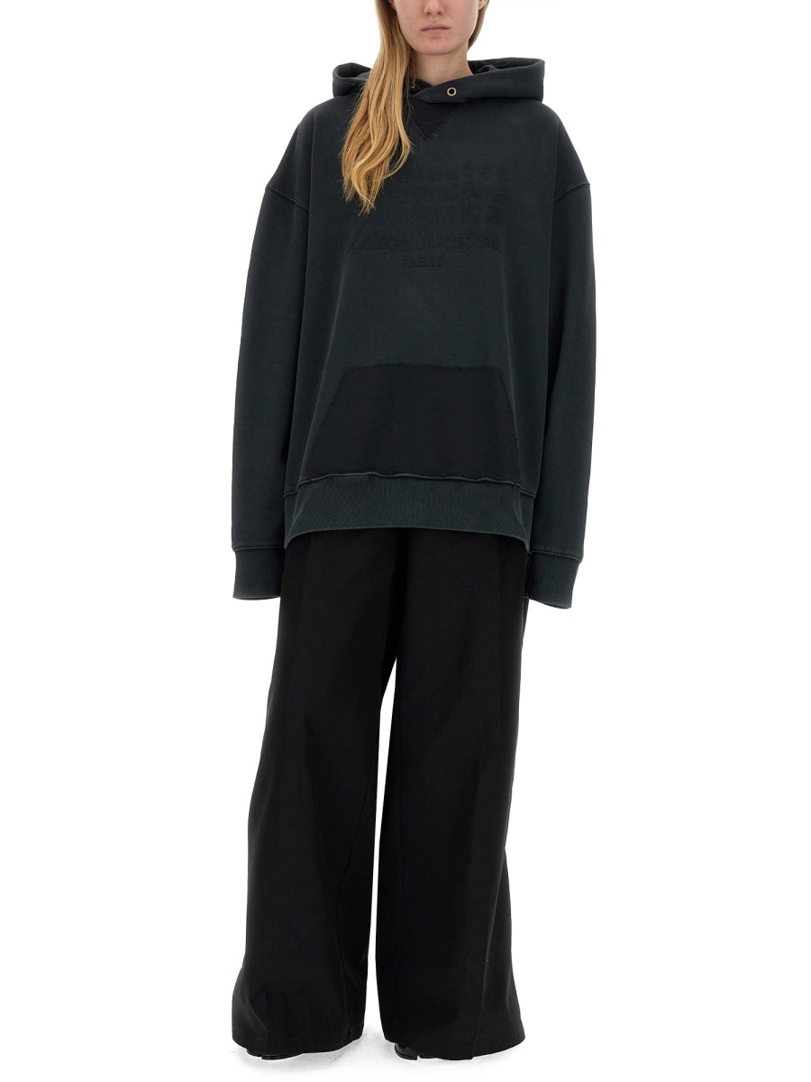 MAISON MARGIELA FELPA IN COTONE CON LOGO E CAPPUCCIO
