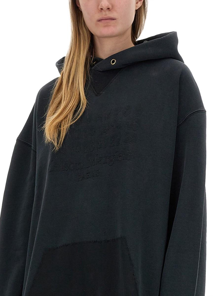 MAISON MARGIELA FELPA IN COTONE CON LOGO E CAPPUCCIO