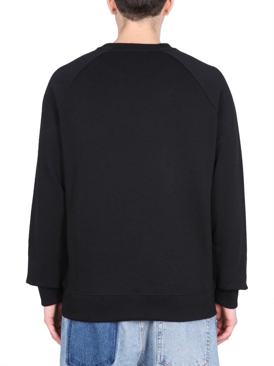 BALMAIN FELPA IN COTONE CON LOGO FLOCCATO E METALLIZZATO