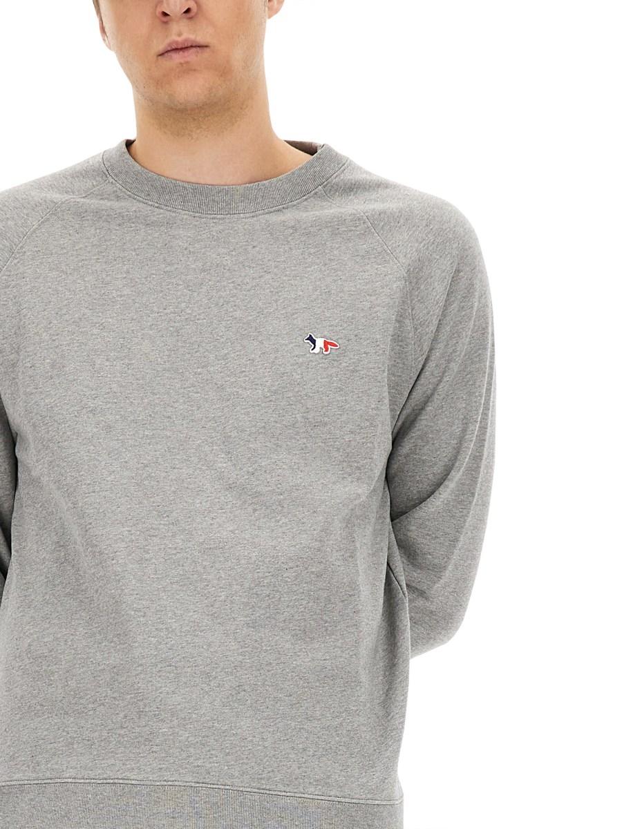 MAISON KITSUNÉ FELPA IN COTONE CON PATCH TRICOLOR FOX