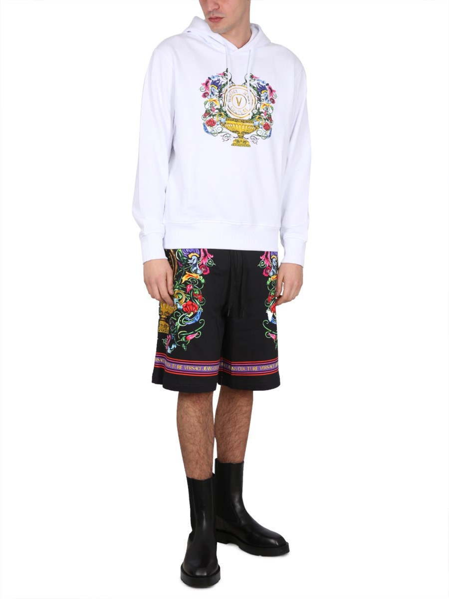 VERSACE JEANS COUTURE FELPA IN COTONE CON STAMPA LOGO