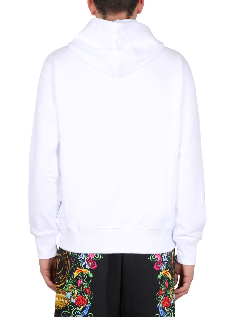 VERSACE JEANS COUTURE FELPA IN COTONE CON STAMPA LOGO