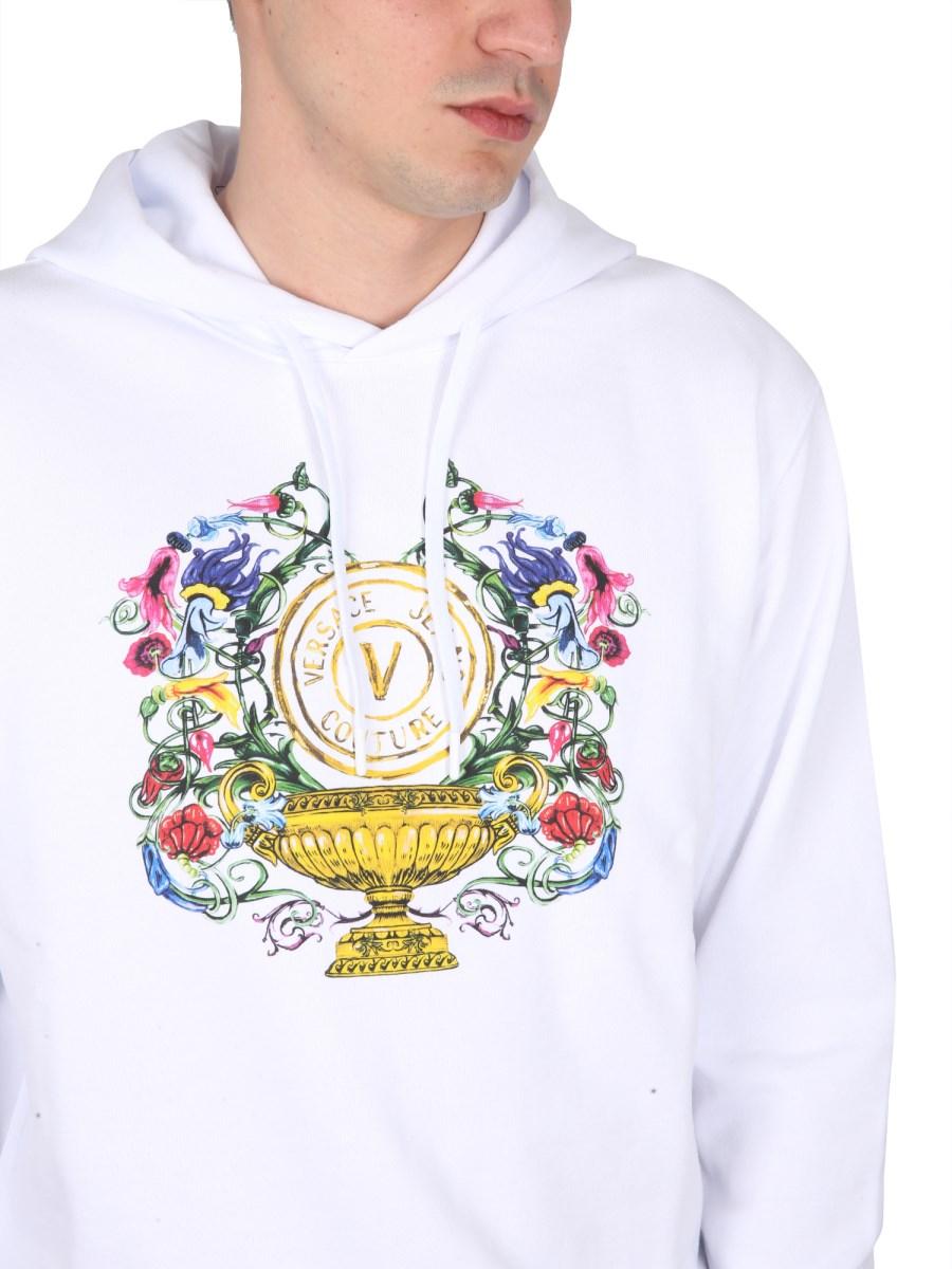 VERSACE JEANS COUTURE FELPA IN COTONE CON STAMPA LOGO