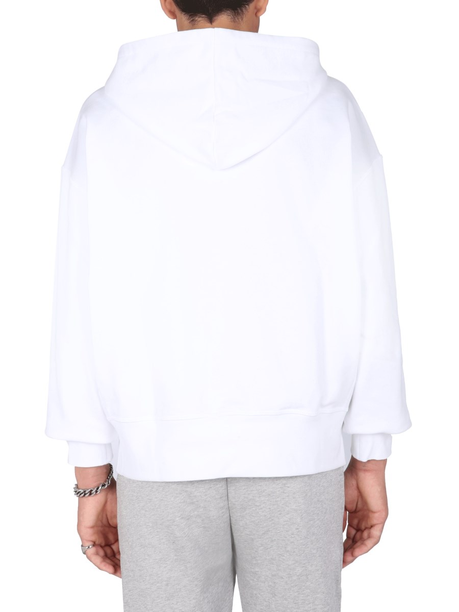 ALEXANDER McQUEEN FELPA IN COTONE CON TESCHIO FLOCCATO
