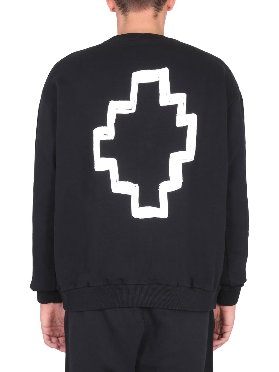 MARCELO BURLON COUNTY OF MILAN FELPA IN FELPA DI COTONE CON STAMPA LOGO