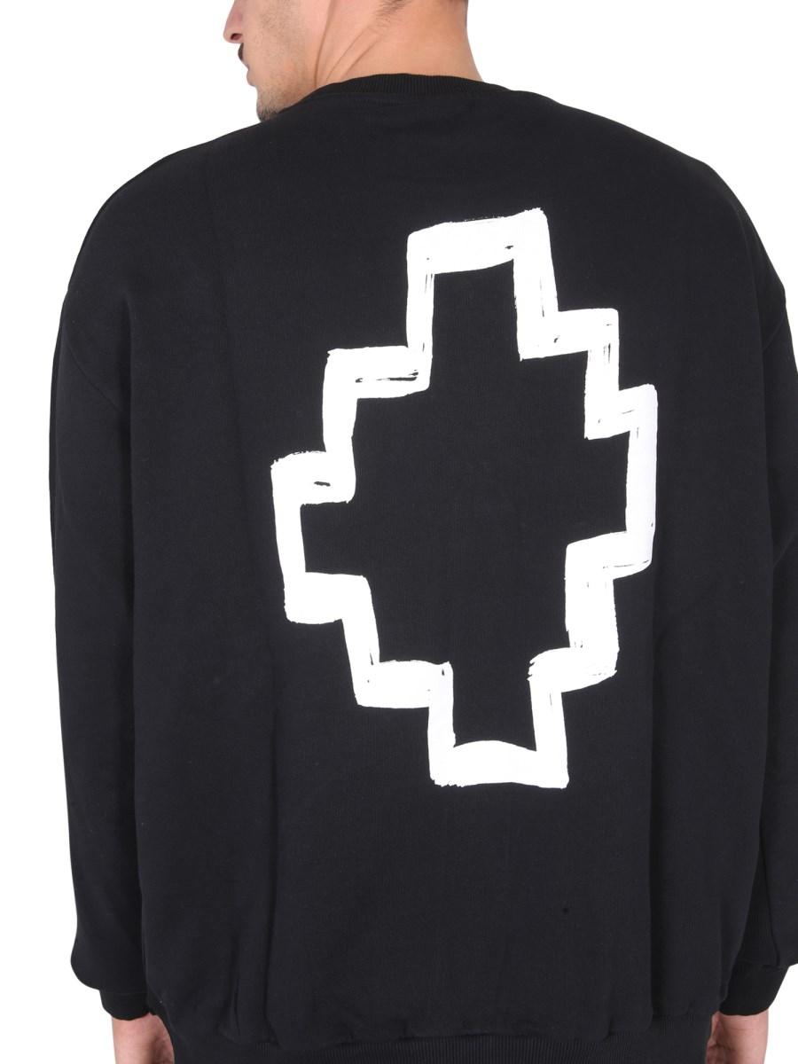 MARCELO BURLON COUNTY OF MILAN FELPA IN FELPA DI COTONE CON STAMPA LOGO