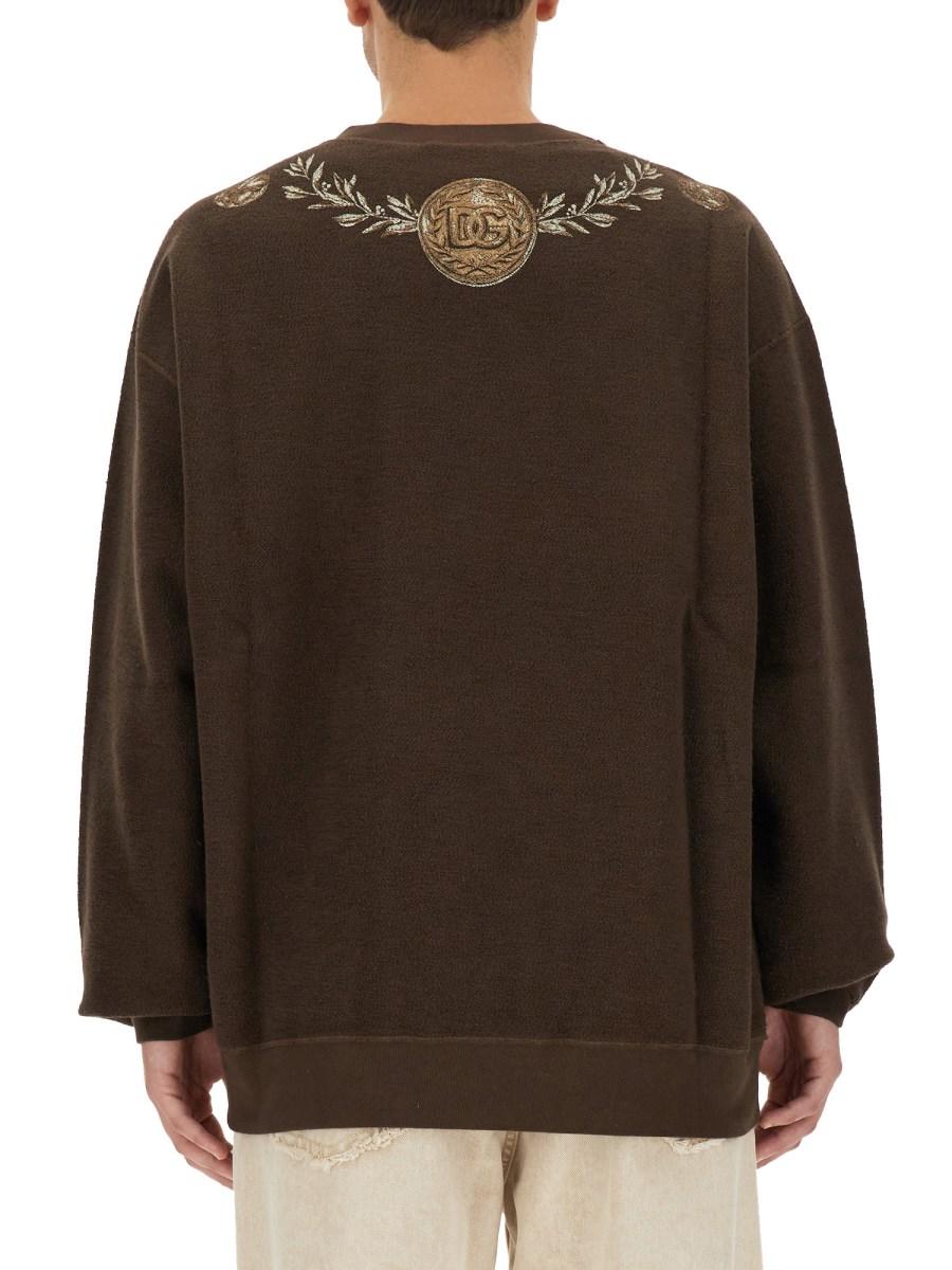 DOLCE & GABBANA FELPA IN JERSEY DI COTONE CON STAMPA MONETE