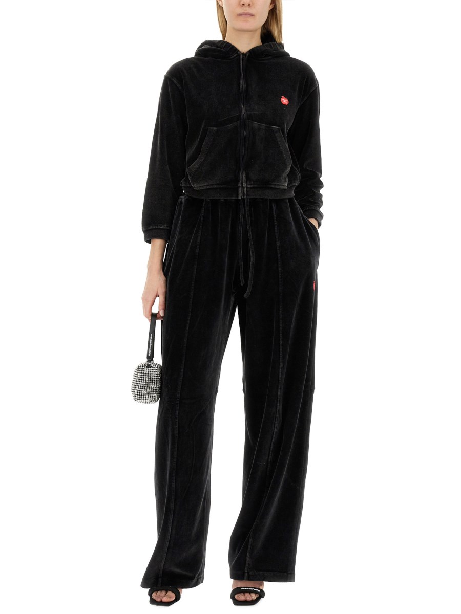 ALEXANDERWANG.T FELPA IN VELOUR EFFETTO STROPICCIATO