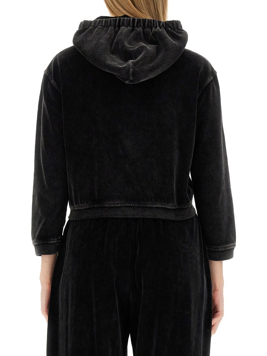 ALEXANDERWANG.T FELPA IN VELOUR EFFETTO STROPICCIATO