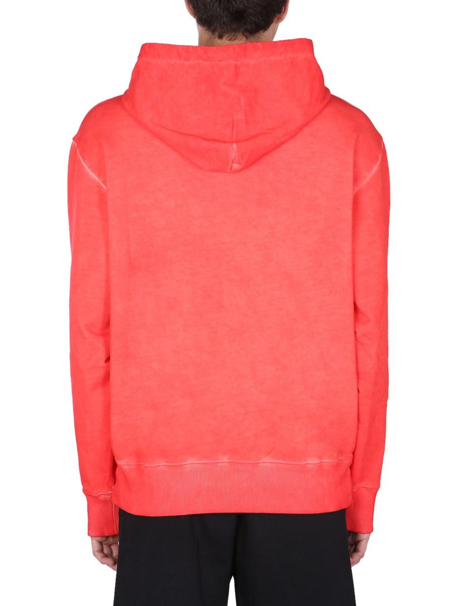 HELMUT LANG FELPA "MILITARY" IN COTONE EFFETTO DELAVE