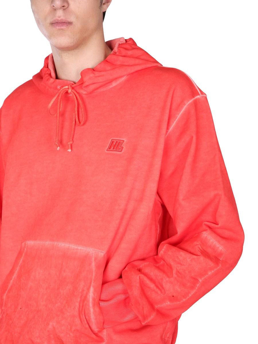 HELMUT LANG FELPA "MILITARY" IN COTONE EFFETTO DELAVE