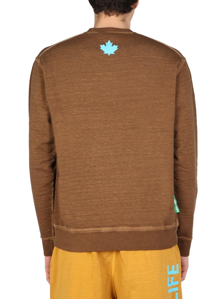 DSQUARED FELPA "ONE LIFE ONE PLANET" IN JERSEY DI COTONE