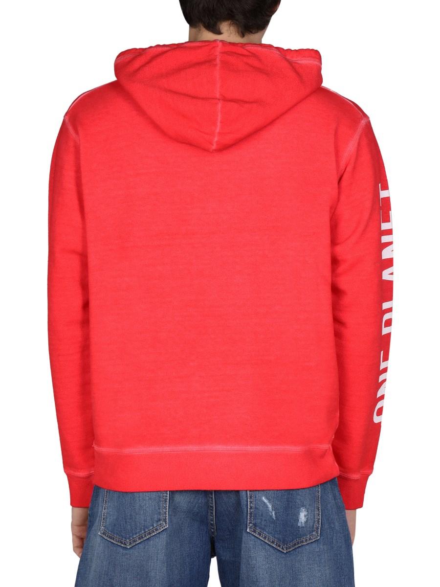 DSQUARED FELPA "ONE LIFE ONE PLANET SMILEY" IN COTONE