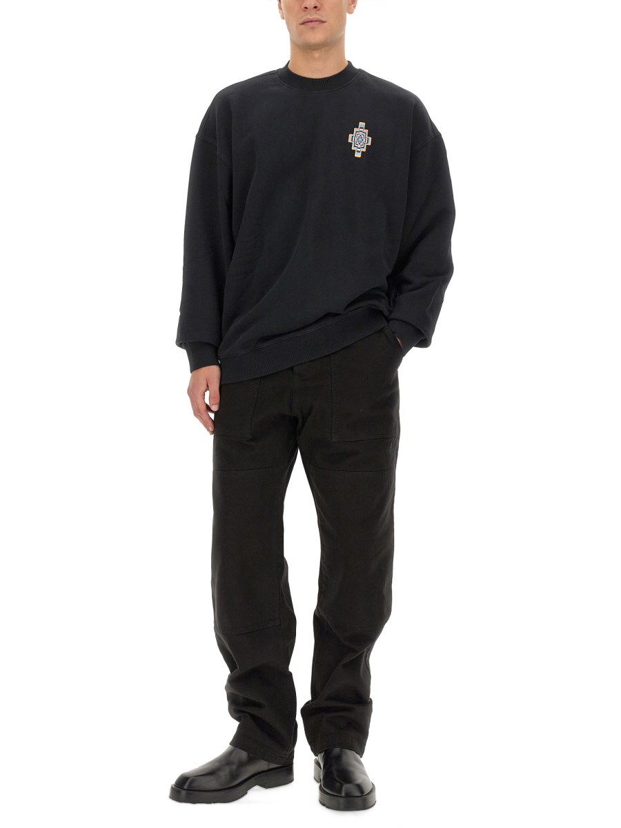 MARCELO BURLON COUNTY OF MILAN FELPA OPTICAL CROSS IN COTONE