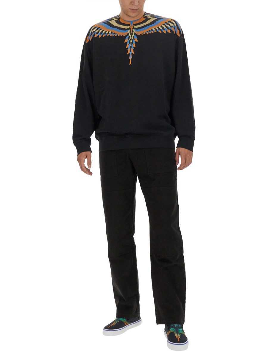MARCELO BURLON COUNTY OF MILAN FELPA OPTICAL WINGS IN COTONE