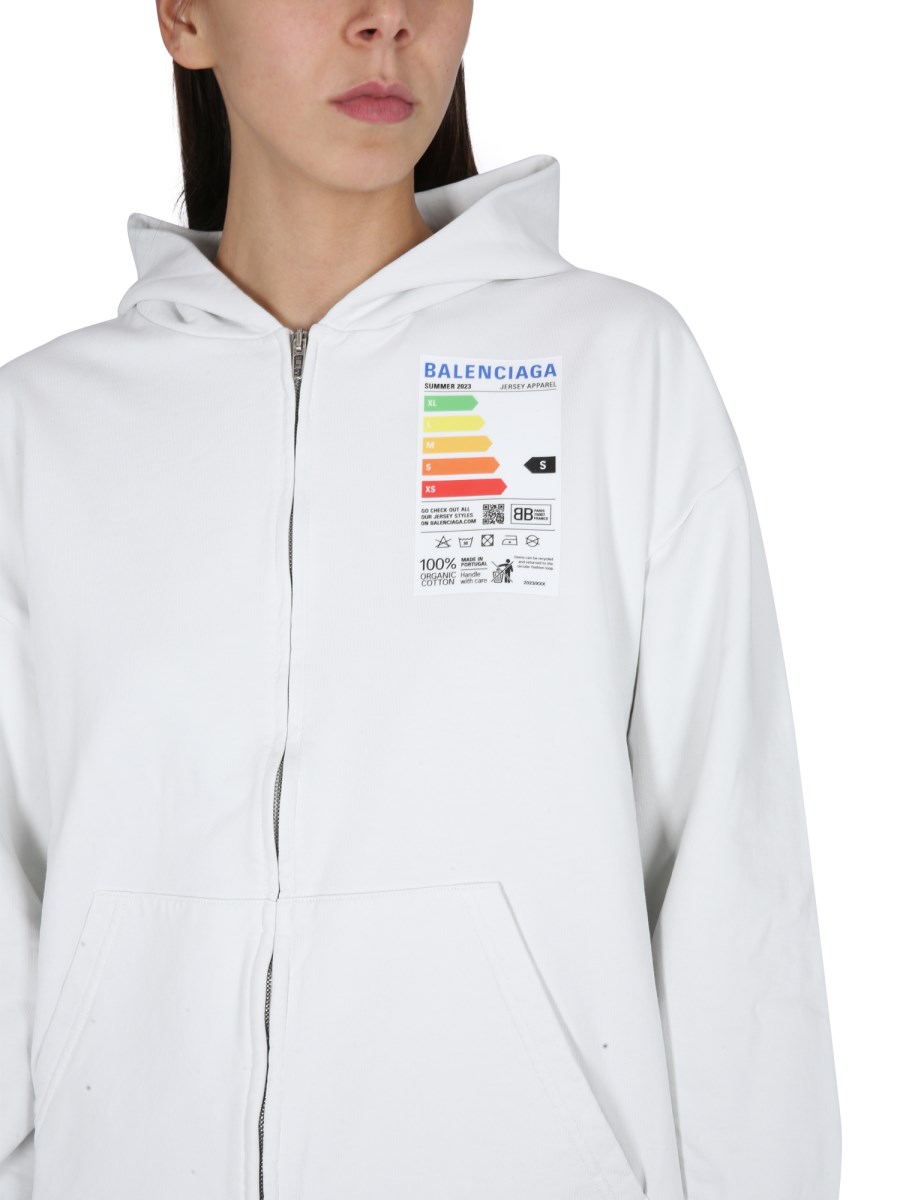 BALENCIAGA FELPA OVERSIZE IN COTONE CON PATCH ENERGY