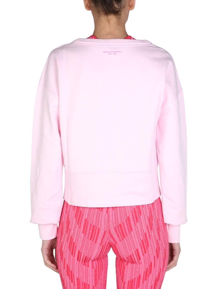 PHILOSOPHY DI LORENZO SERAFINI FELPA REGULAR FIT IN COTONE CON STAMPA LOGO