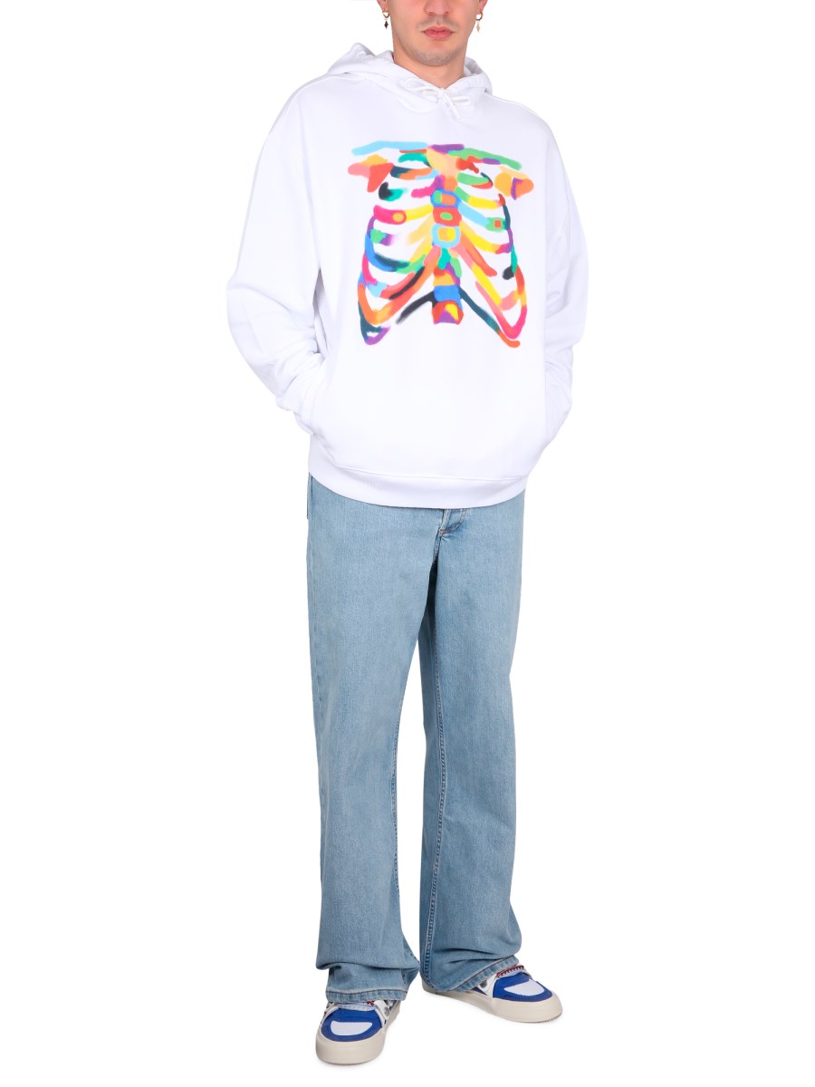 MARCELO BURLON COUNTY OF MILAN FELPA RIB CAGE IN COTONE