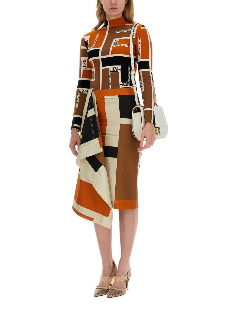 FENDI BODY STAMPATO IN MAGLIA