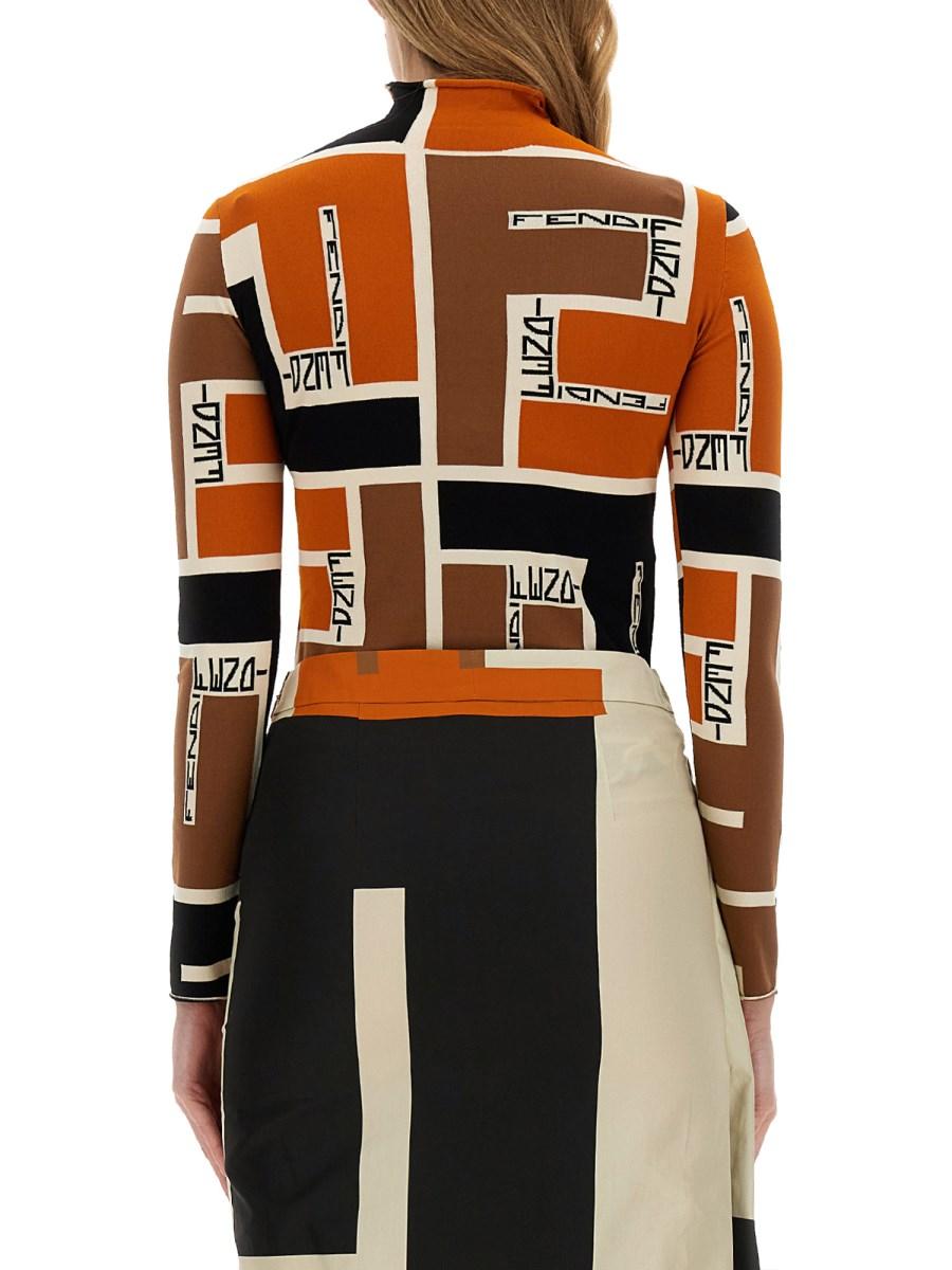 FENDI BODY STAMPATO IN MAGLIA
