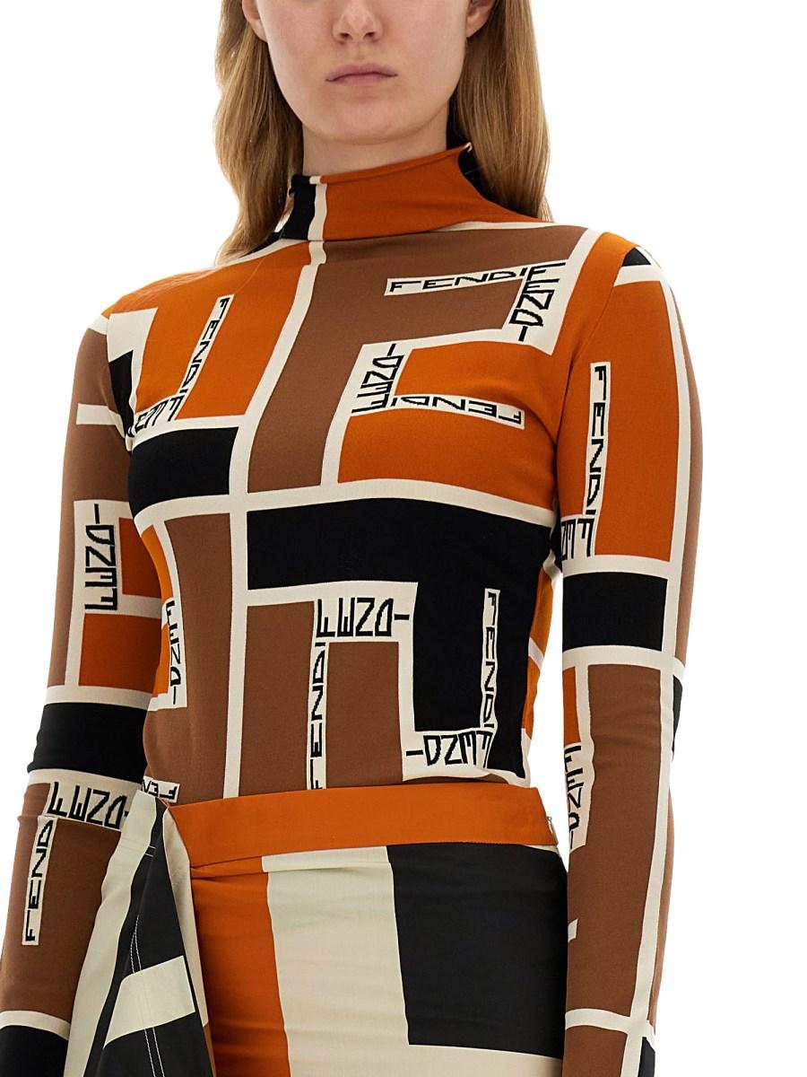 FENDI BODY STAMPATO IN MAGLIA