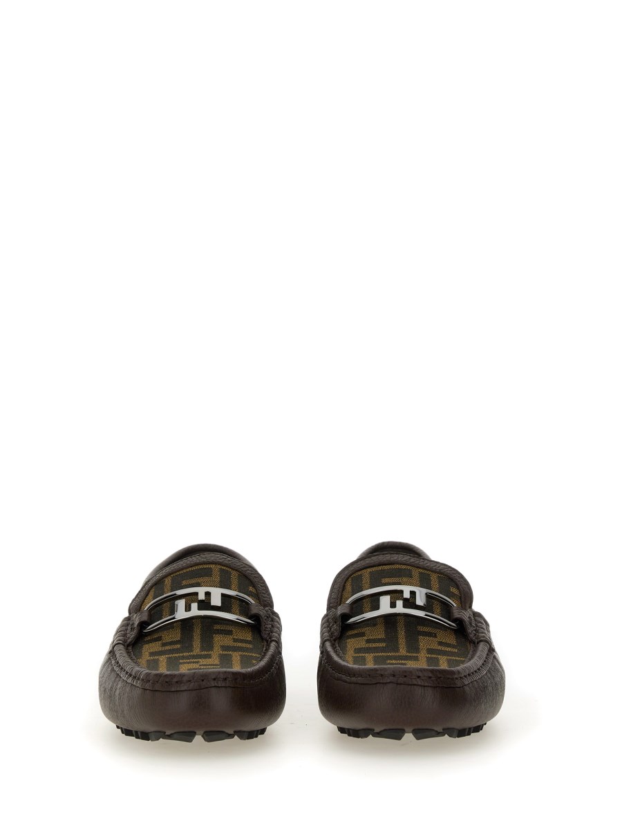 FENDI DRIVER O'LOCK IN PELLE E TESSUTO JACQUARD FF