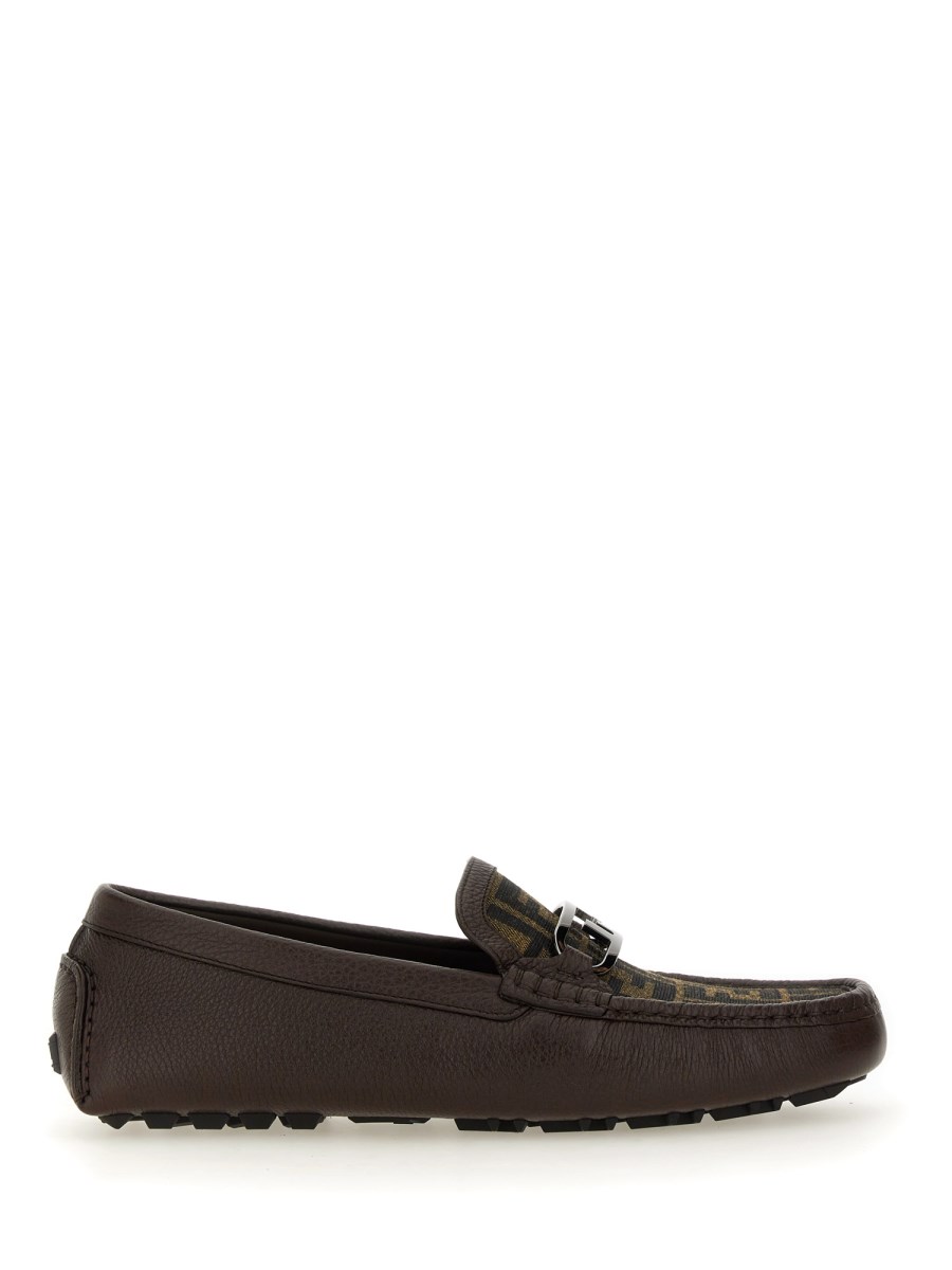 FENDI DRIVER O'LOCK IN PELLE E TESSUTO JACQUARD FF
