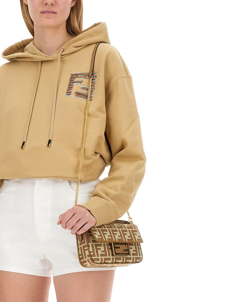 FENDI FELPA IN COTONE CON CAPPUCCIO