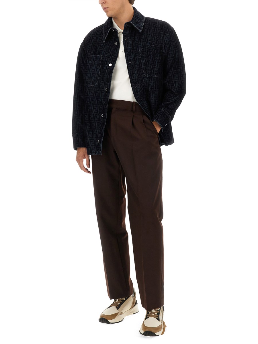 FENDI GIACCA FF IN DENIM DI COTONE