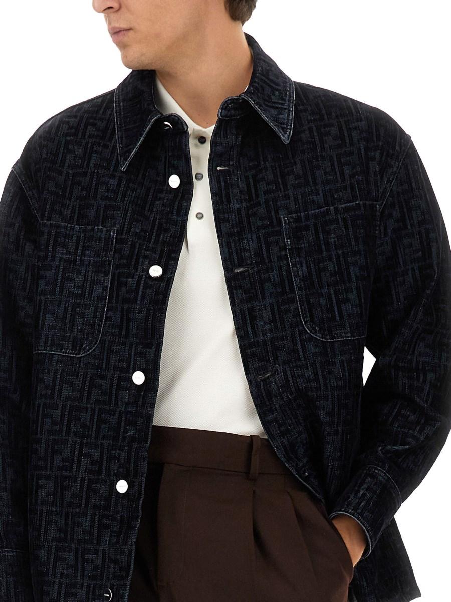 FENDI GIACCA FF IN DENIM DI COTONE