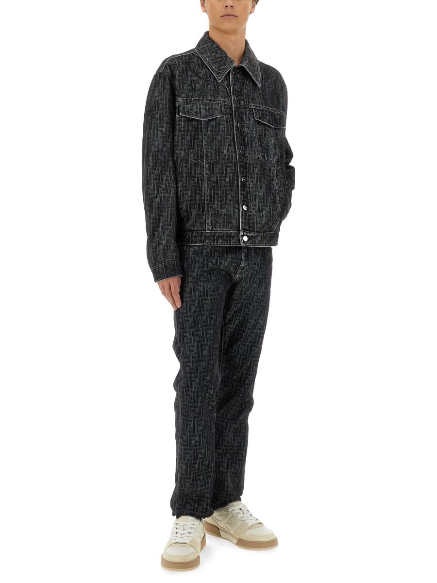 FENDI GIACCA FF IN DENIM DI COTONE