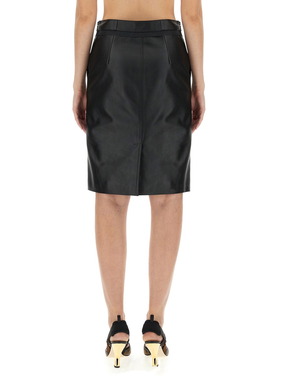 FENDI GONNA MIDI IN PELLE