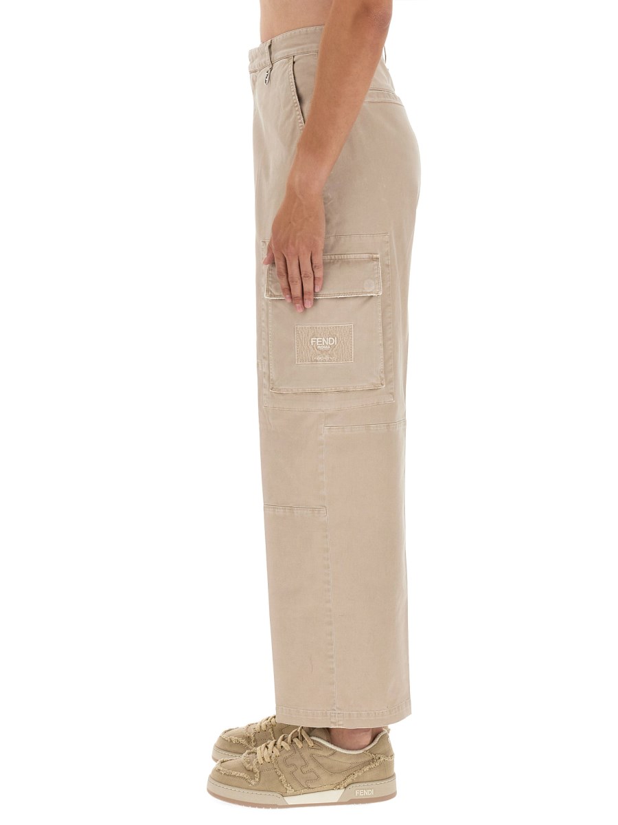 FENDI PANTALONE IN GABARDINA DI COTONE
