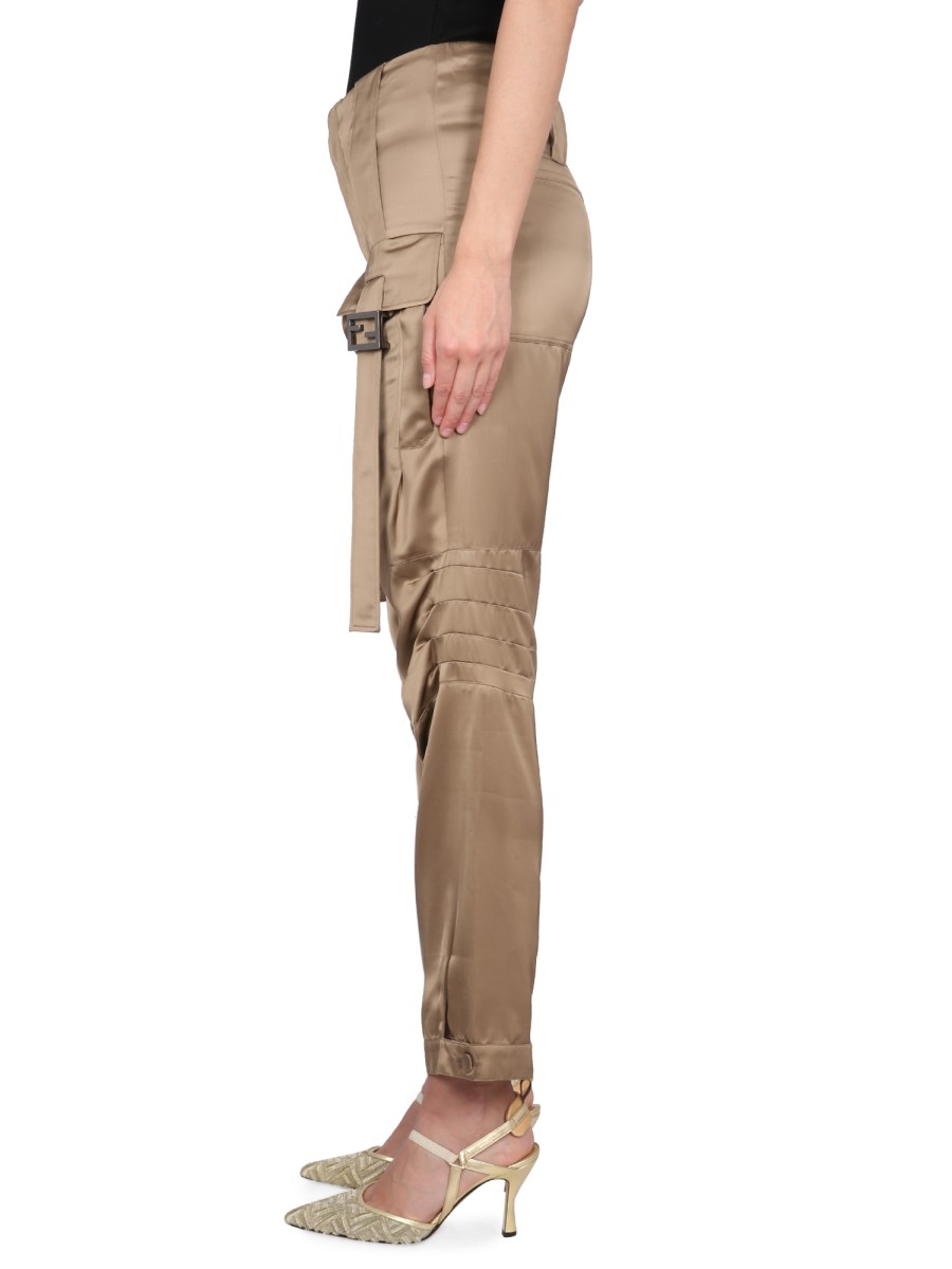 FENDI PANTALONE LUNGO IN SATIN