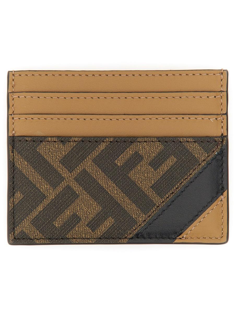 FENDI PORTACARTE FENDI DIAGONAL IN PELLE