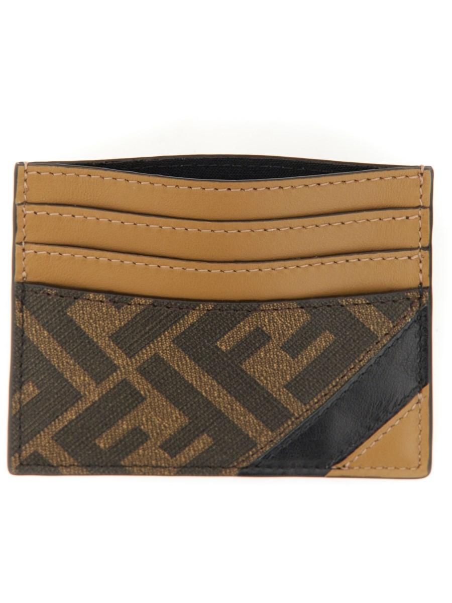 FENDI PORTACARTE FENDI DIAGONAL IN PELLE