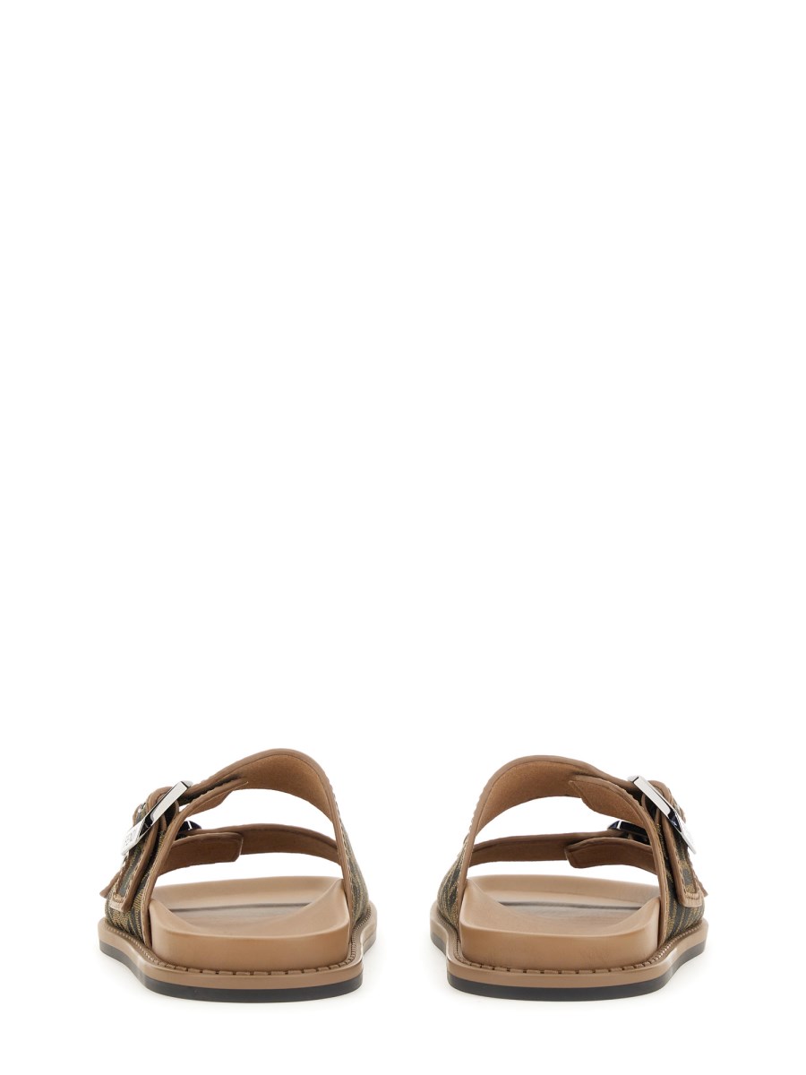 FENDI SANDALO FENDI FEEL IN PELLE E TESSUTO