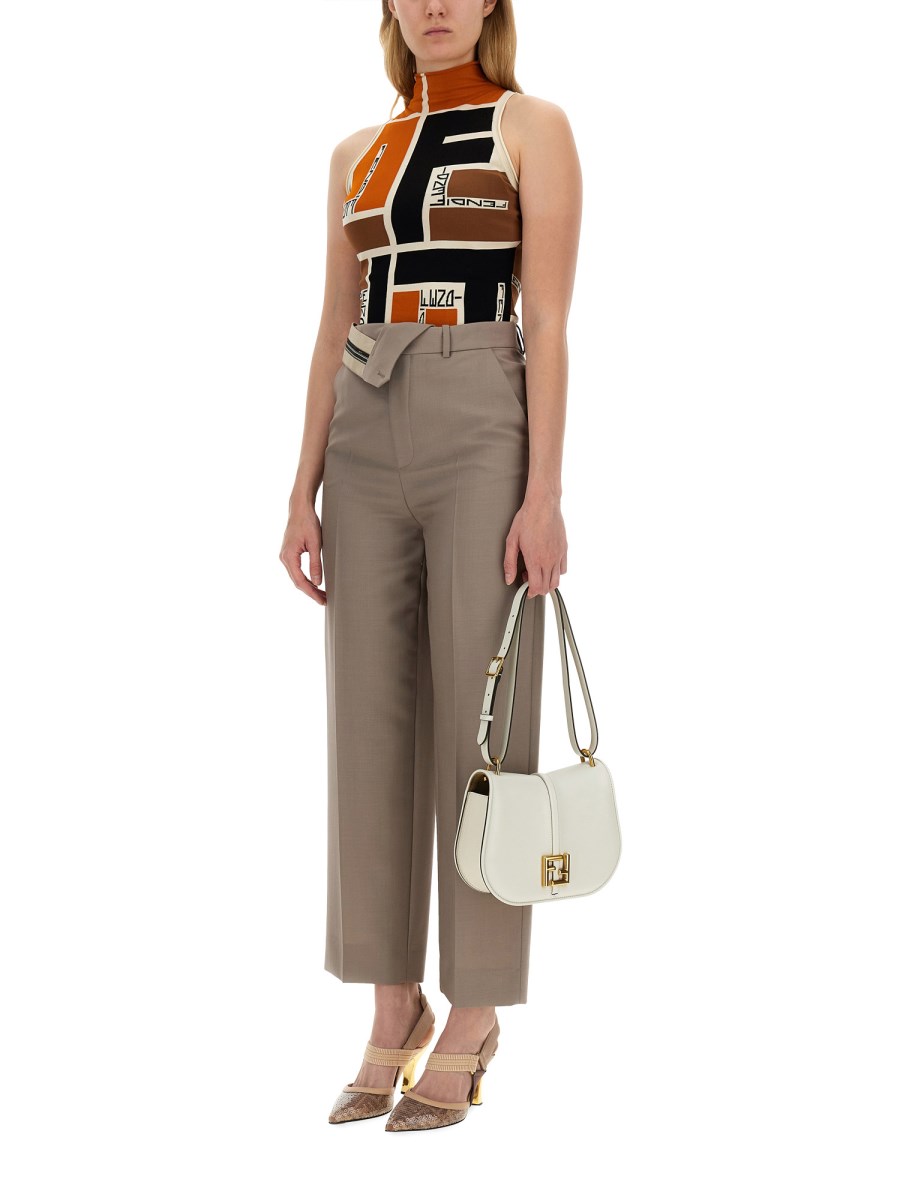 FENDI TOP IN LYCRA GIAPPONESE CON MOTIVO FF PUZZLE