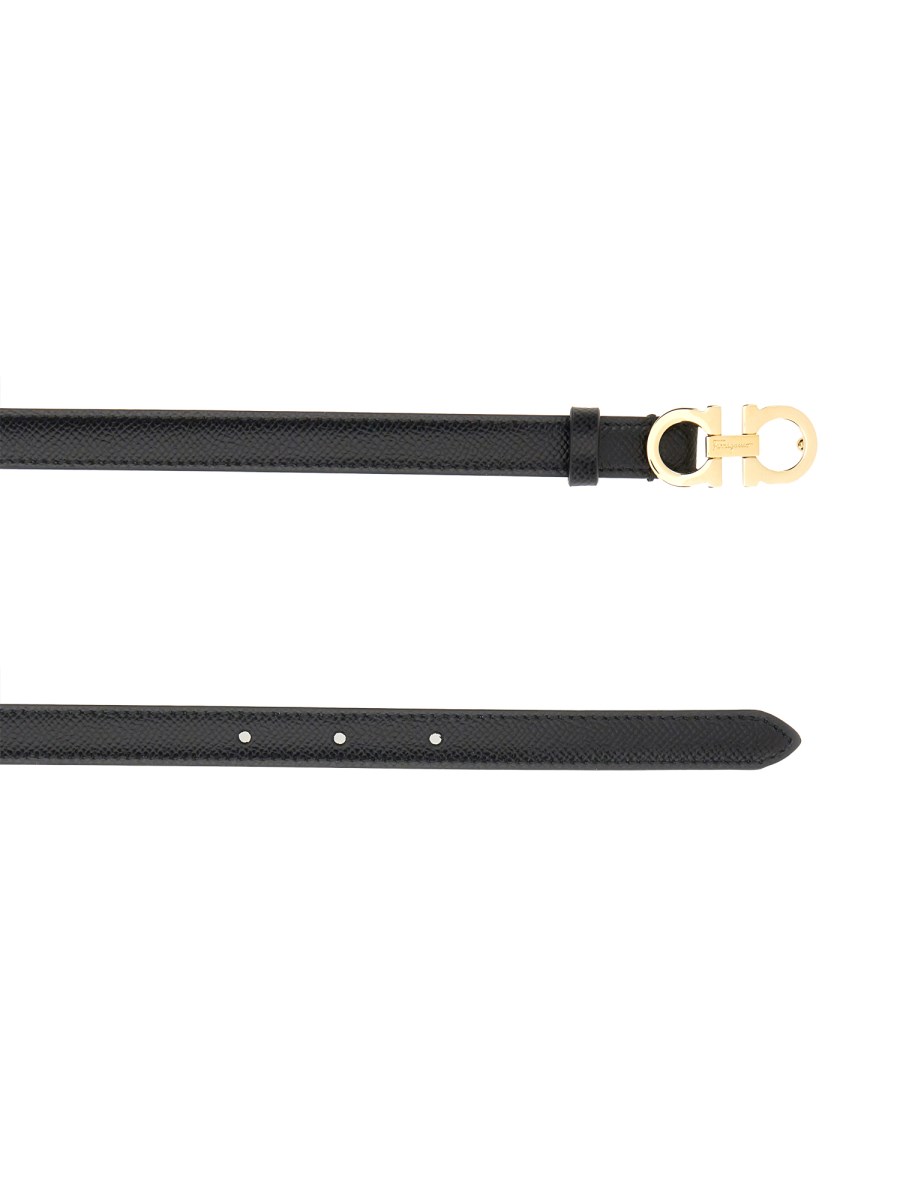 FERRAGAMO CINTURA GANCINI IN PELLE
