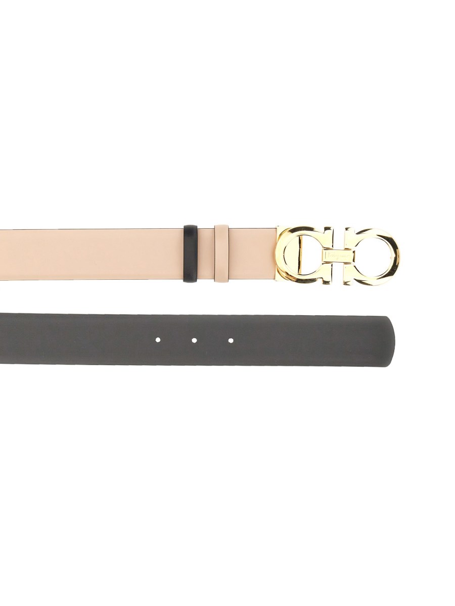 FERRAGAMO CINTURA REVERSIBILE GANCINI IN PELLE