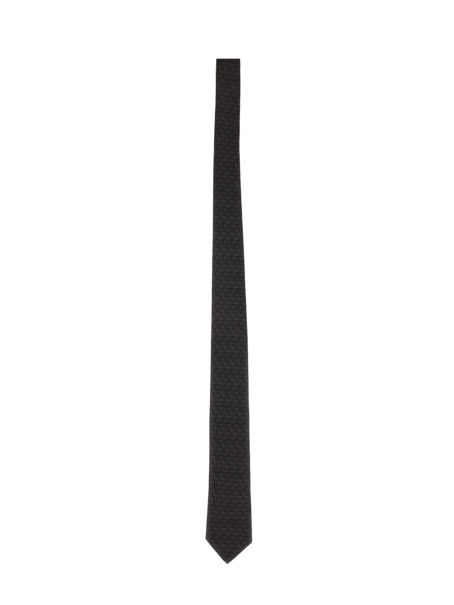 FERRAGAMO CRAVATTA JACQUARD GANCINI IN SETA