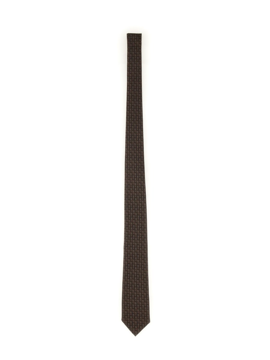 FERRAGAMO CRAVATTA JACQUARD IN SETA
