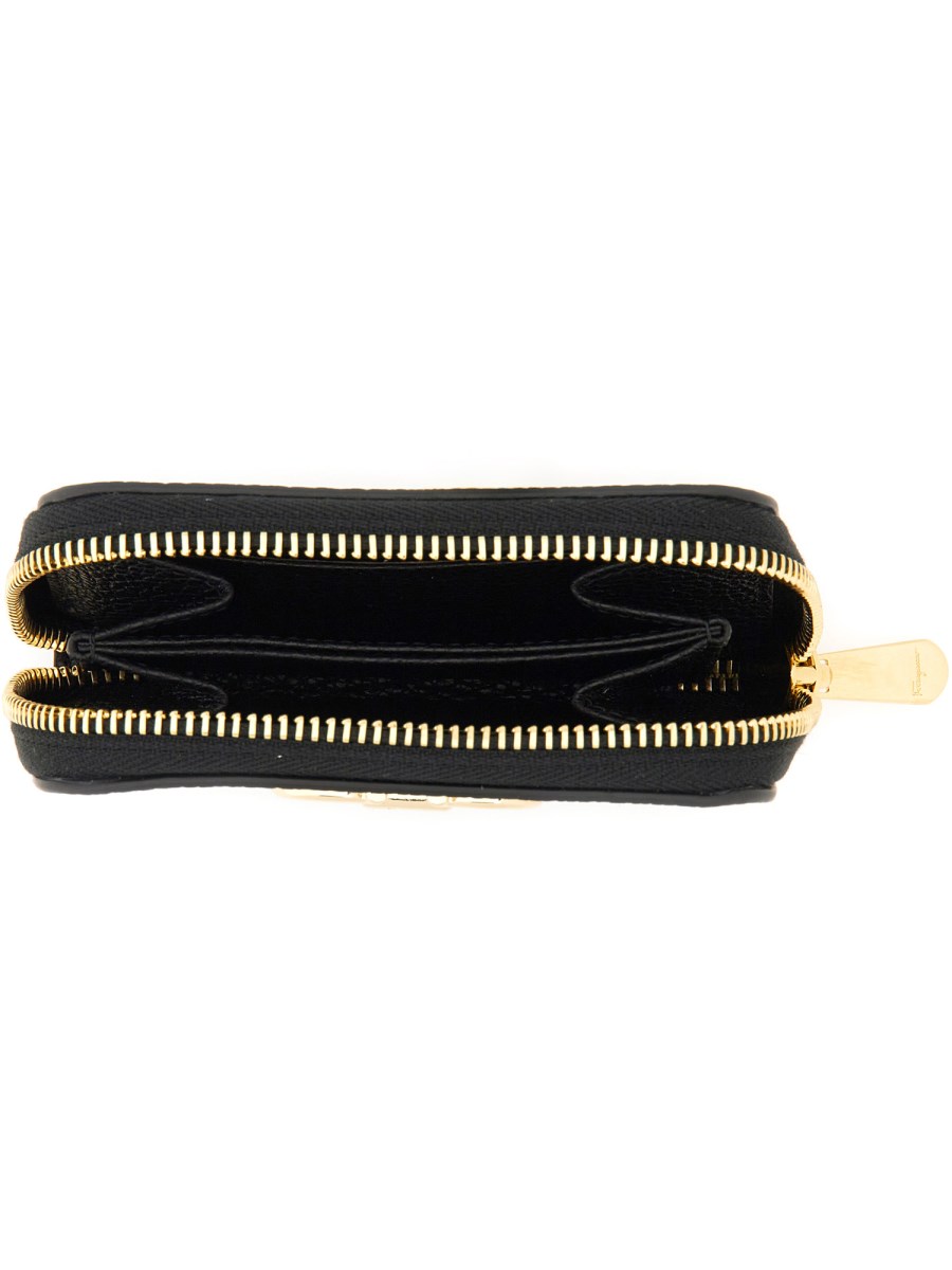FERRAGAMO PORTA CARTE DI CREDITO GANCINI IN PELLE